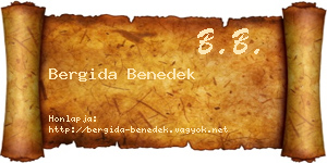 Bergida Benedek névjegykártya